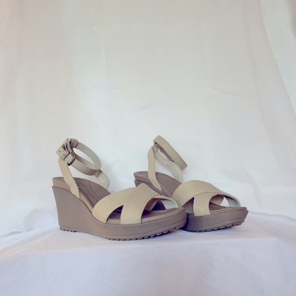 ☀️CROCS Cross-Strap Ankle Wedges - Reduced!